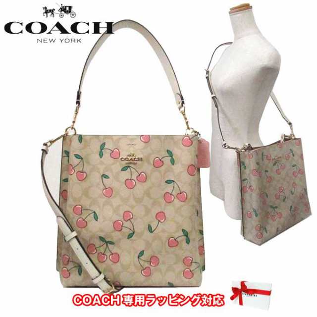 コーチ ショルダーバッグ COACH モリー チェリー シグネチャー PVC