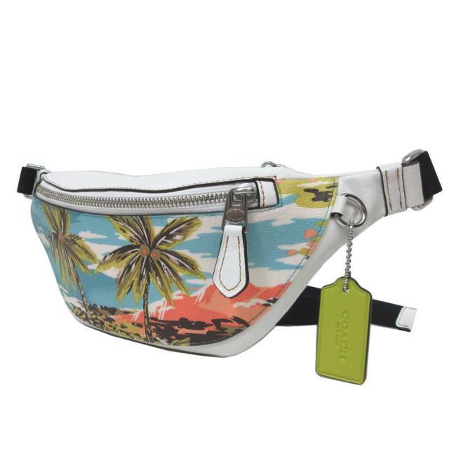 コーチ ポーチ COACH ハワイアンプリント PVC レザー ミニ ベルトバッグ ボディバッグ CK379 SVBLM(ブルーマルチ) メンズ アウトレットの通販は