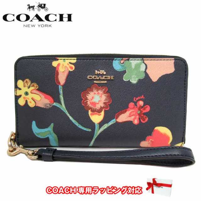 コーチ 長財布 レディース COACH C8694 IMF23(ネイビー系マルチ) PVC