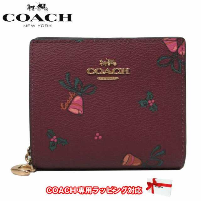 コーチ 財布 二つ折り財布 COACH PVC ホリデー ベル プリント スナップ