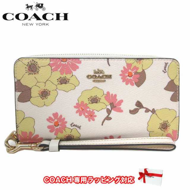 コーチ 財布 長財布 COACH フローラル クラスター プリント ロング ...