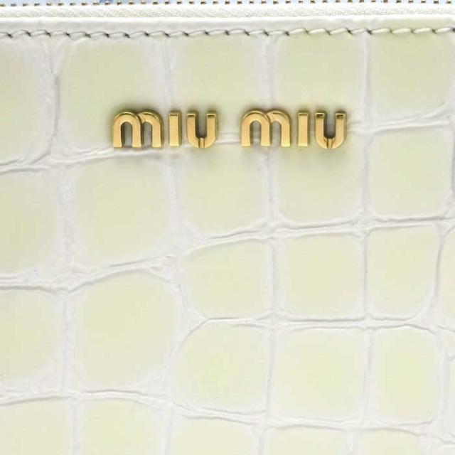 ミュウミュウ バッグ ハンドバッグ MIU MIU クロコ調 チェーン付き