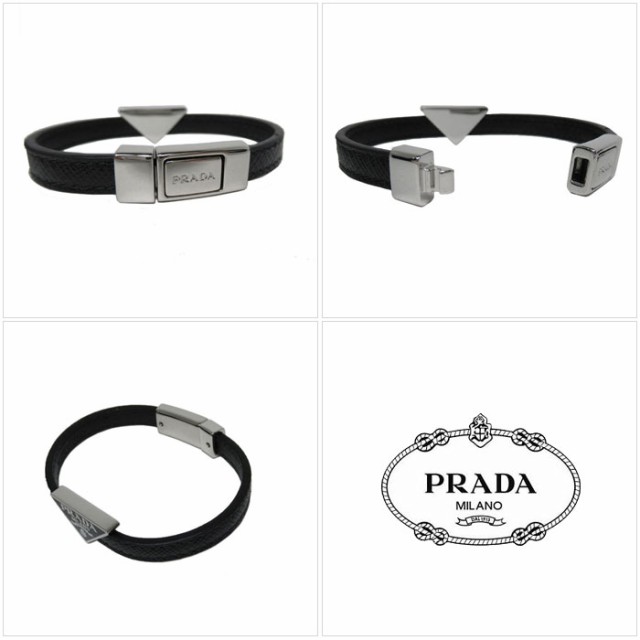 ギャラ無し プラダ ブティック Prada アクセサリー 2ib2 サフィアーノ メタル 三角プレート バンド ブレスレット Saffiano Neroの通販はau Pay マーケット Sanalpha