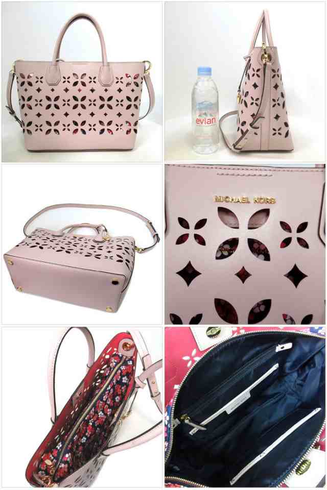 【中古（Aランク）】 マイケルコース トートバッグ MICHAEL KORS パンチングレザー 取り外し可能収納 2WAY 斜めがけ  30T8GZ5T2L (ピンク｜au PAY マーケット