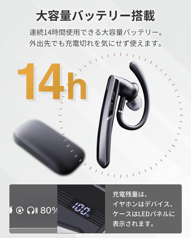ワイヤレスイヤホン bluetooth 5.3 イヤホン 耳掛け ENC ノイズ