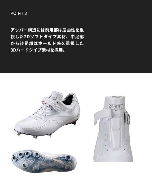 ゼット 野球スパイク 白 ジュニア マジックテープ 幅広 金具 埋込み ジュニア メンズ 硬式 スパイク 紐 ベルト式 3e ワイド 軽量 ホワイト レディース 社会人 大人 高校生 中学生 トレーニング スポーツ ZETT ベースボール スーパーグランドジャックWH BSR2719WH