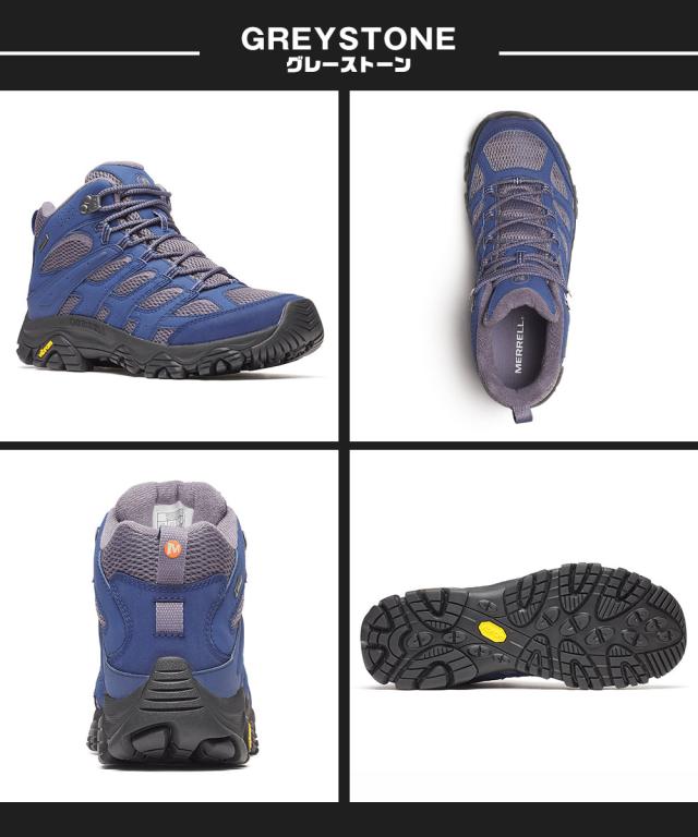 メレル モアブ3 ハイキングシューズ メンズ 防水 通気性 防滑 ミッドカット GORE-TEX ゴアテックス ビブラムソール ミドル ハイキング アウトドア トレッキング 登山靴 靴 シューズ 黒 ブラック カンガルーコヨーテ グレーストーン MERRELL MOAB 3 SYNTHETIC MID GORE-TEX_4