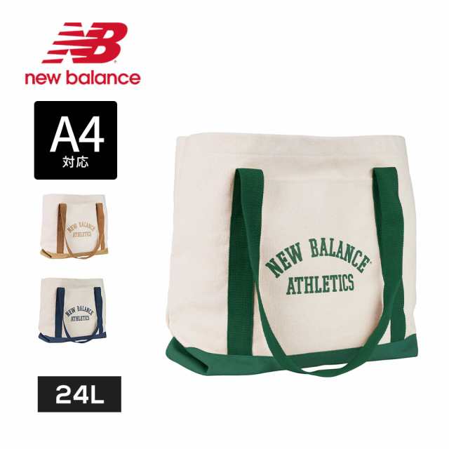 ニューバランス トートバッグ メンズ レディース 2WAY ポケット付き スポーツ ブランド キャンバス ジュニア 小学生 中学生 高校生 旅行 通勤 通学 黒 白 ブラウン グリーン キャンバストート New Balance LAB23178の通販は