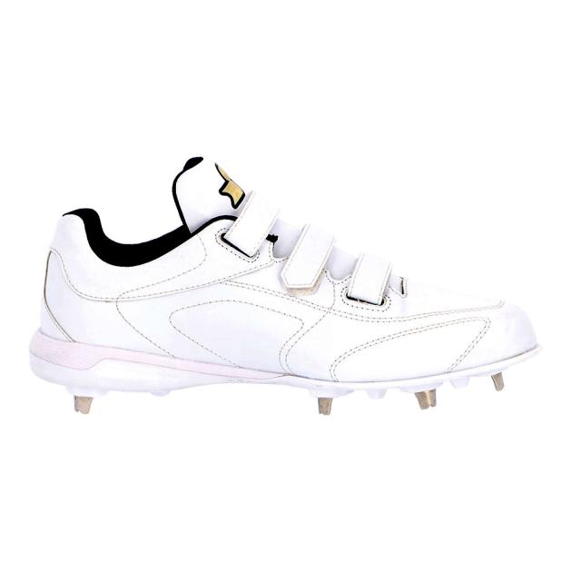 SSK 野球 スパイク 白 金具 野球スパイク マジックテープ ベルト 高校野球対応 中学生 高校生 大人 硬式 軟式 ローカット ホワイト エスエスケイ グローロードTT-VW3 ssf3010