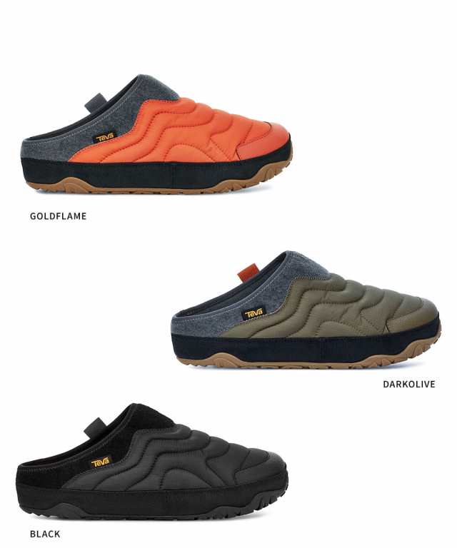 TEVA サボサンダル メンズ 冬 裏起毛 暖かい 防寒 クロッグシューズ スリッポン メンズ 軽量 防滑 撥水 キャンプ アウトドア スリッパ キ