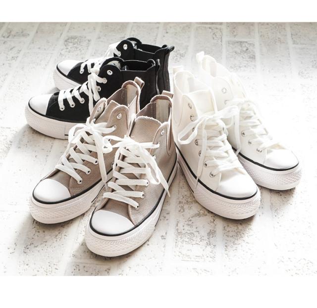 ハイカットスニーカー レディース 厚底スニーカー 白 サイドゴア スニーカー キャンバス スニーカー レディース ジュニア 厚底シューズ の通販はau Pay マーケット おしゃれな靴の店 S Mart