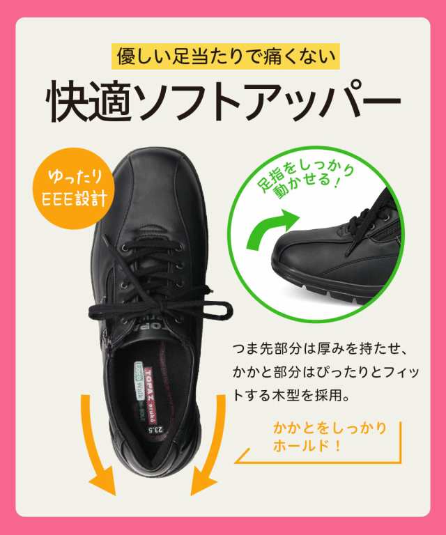 ウォーキングシューズ レディース 通勤 3e 幅広 スニーカー