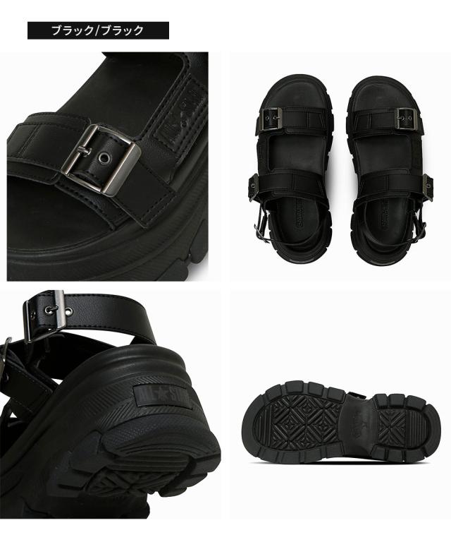 コンバース オールスター トレックウエーブ サンダル 厚底 スポーツサンダル スポサン ストラップサンダル 6.5cm 黒 カジュアル レディース アウトドア プラットフォーム リリーホワイト converse ALL STAR TREKWAVE SANDAL