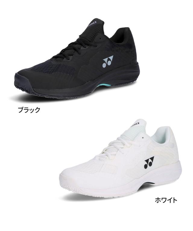 ヨネックス テニスシューズ クレー 砂入り人工芝用 パワークッション ワイド 幅広 4E レディース メンズ ユニセックス 男女兼用 通気性 軽量 軽い 試合 練習 部活 運動靴 靴 シューズ 黒 ブラック 白 ホワイト YONEX パワークッション ソニケージ ワイド GC SHTSCWG_6