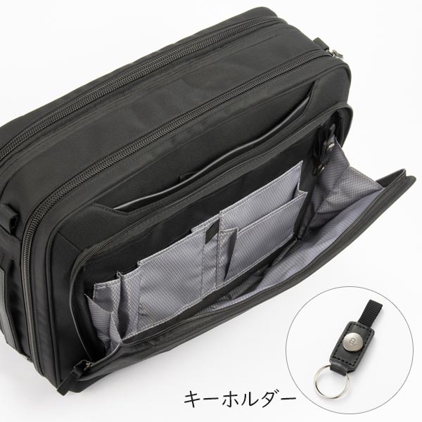 ace. EVL-4.0 3WAYブリーフケース (21L) マチ拡張 B4収納 15.6インチPC対応 2気室 撥水 ビジネスバッグ 通勤 出張 エースジーン 68309_8