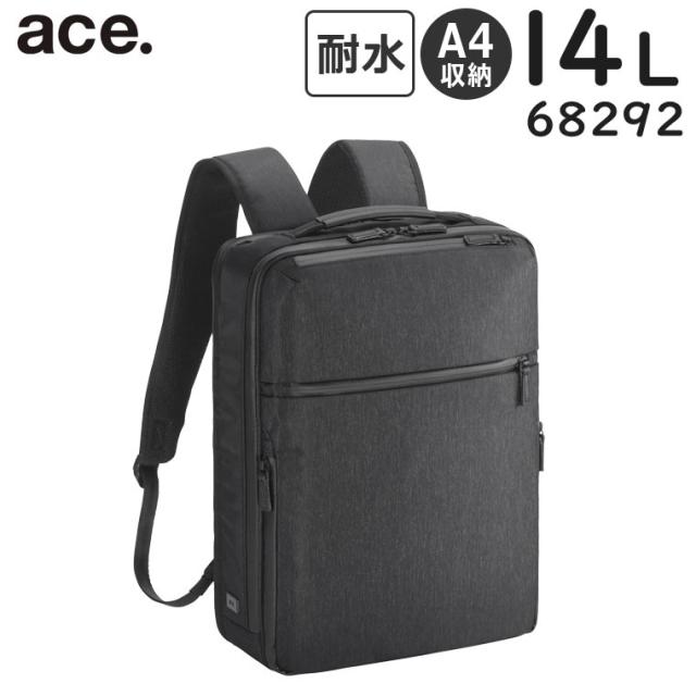 ace. ガジェタブル ヘザー2 薄型リュック (14L) 撥水 杢調素材 B4収納 14インチPC対応 エースジーン 68292