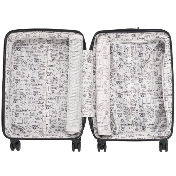 ace. ／HAyU×ace. パキラ (34L) 内装ネコ柄 ファスナータイプ スーツケース 2〜3泊用 3辺合計115cm 機内持ち込みサイズ 05781