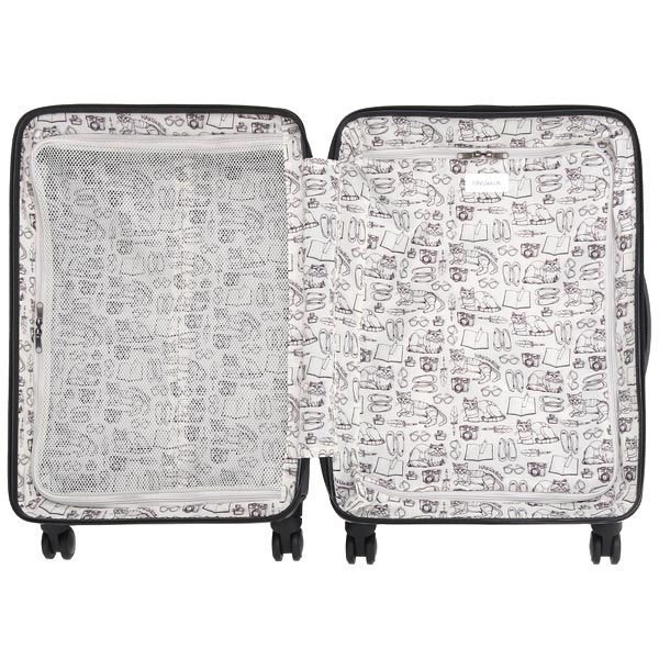 ace. ／HAyU×ace. パキラ (48L) 内装ネコ柄 ファスナータイプ スーツケース 3〜5泊用 3辺合計131cm 手荷物預け入れサイズ 05782_6