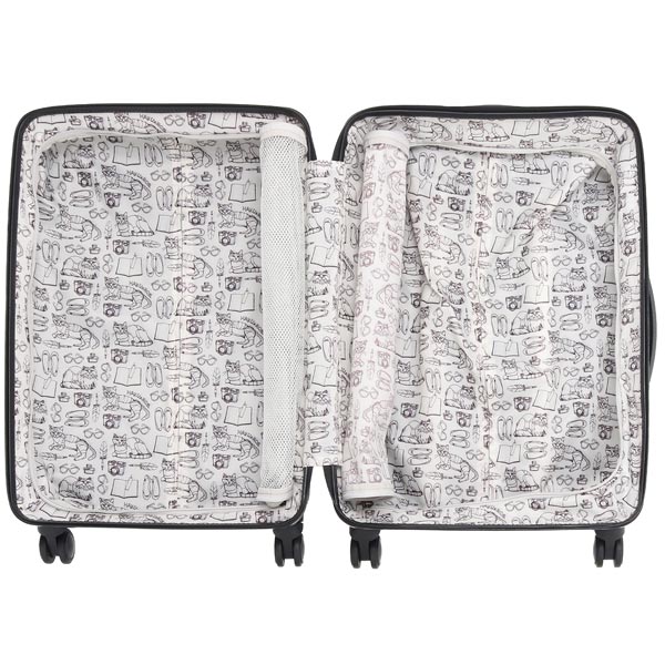 ace. ／HAyU×ace. パキラ (48L) 内装ネコ柄 ファスナータイプ スーツケース 3〜5泊用 3辺合計131cm 手荷物預け入れサイズ 05782_7