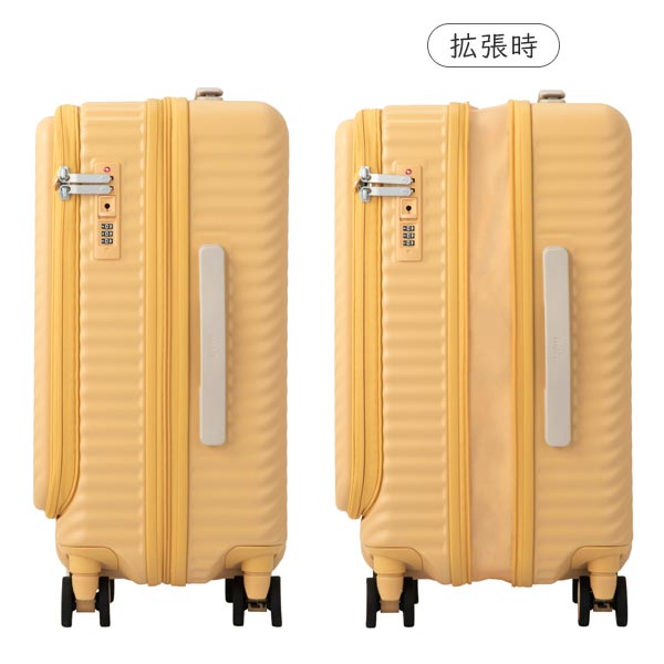 エース HaNT/ハント ココント スーツケース (36L/最大44L) トランク型 1室収納 フロントオープン 拡張 ファスナータイプ 2〜3泊用 機内持ち込みサイズ 05511_7