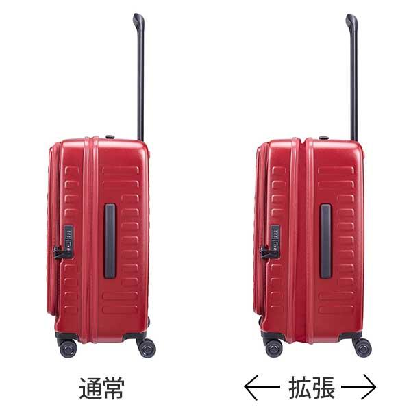 ロジェール キューボ リフレッシュ LOJEL Cubo Refresh 70-77L フロントオープン ファスナータイプ スーツケース 5〜7泊用 拡張機能付き CUBO-M Refresh_6