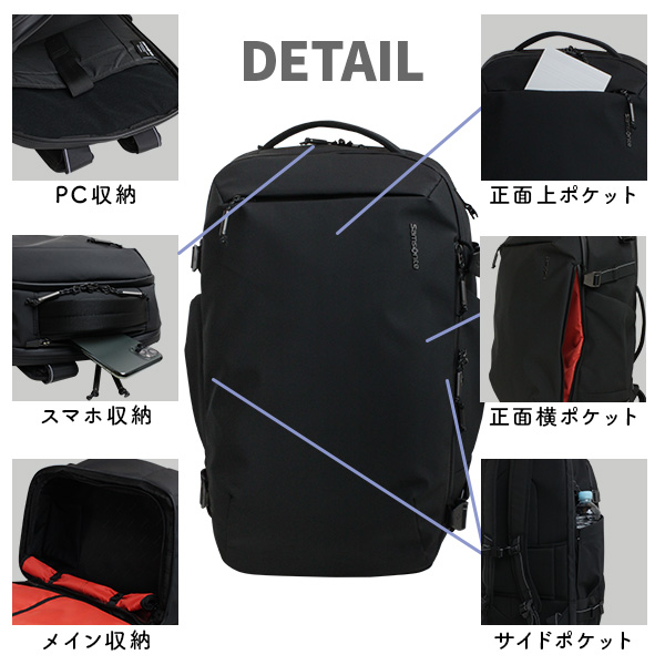 Samsonite URBANIX BACKPACK L サムソナイト アーバニクス バックパックL 正規2年保証付 (QW4*001/150623) 正規品 (B4サイズ 15.6インチPC収納 ブラック 大容量 ポリエステル 通勤 出張)_3