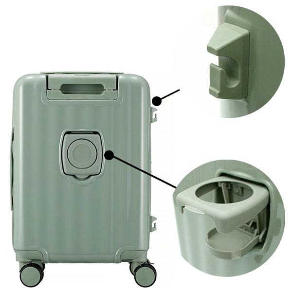 siffler HAPITAS PLUS シフレ ハピタスプラス 60L Mサイズ 3~5泊用 ストッパー搭載 ドリンクホルダー付き フック付き ファスナータイプ スーツケース トップオープン仕様 HPL2302-M_8