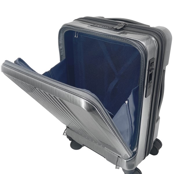 Grand＋ グランプラス フロントオープンキャリー 40L〜46L スーツケース 機内持ち込み可能 拡張機能 キャスターストッパー Sサイズ 2202 ファスナー 1〜3泊用 エキスパンダブル キャリーケース ビジネス トラベル 小型_9