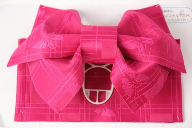 送料無料 子供用 ジュニア 作り帯 ワイン 蝶 格子に蝶 濃ピンク 浴衣帯 ゆかた帯 付帯 軽装帯 ちょうちょう 蝶 簡単 着付け 花火 夏祭り の通販はau Pay マーケット 安売り天国とせん