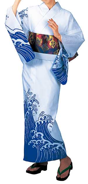 踊り衣裳【反物 大印 本絵羽ゆかた】白×青 取り寄せ商品 「日本の踊り」掲載 踊り絵羽 稽古 習い事 舞踊 民謡 浴の通販は 12,373円