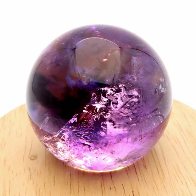 アメジスト 紫水晶 丸玉 ブラジル バイーア州産 直径約54mm LEDライト 台座付き 1点もの スフィア 2月 誕生石 置き物のサムネイル