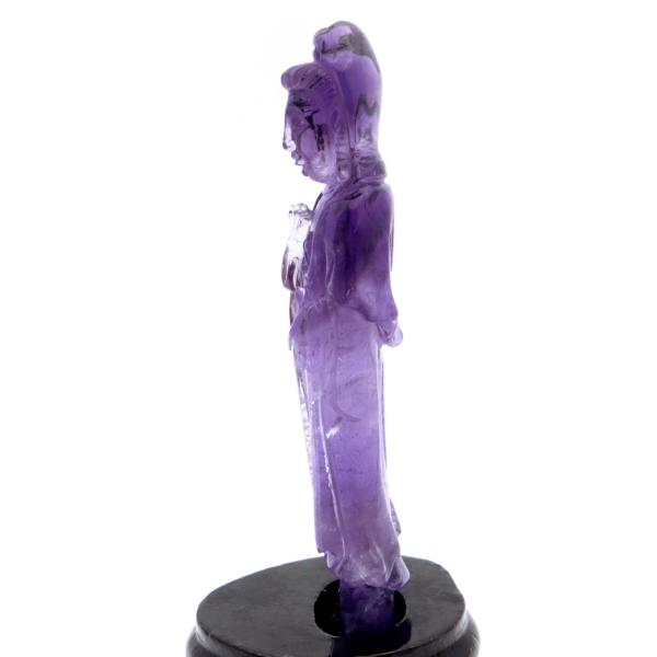 アメジスト 観音様 置き物 123g ブラジル バイーア州産 紫水晶 彫刻