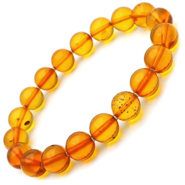 琥珀 アンバー ブレスレット 8mm ナチュラルカラー リトアニア