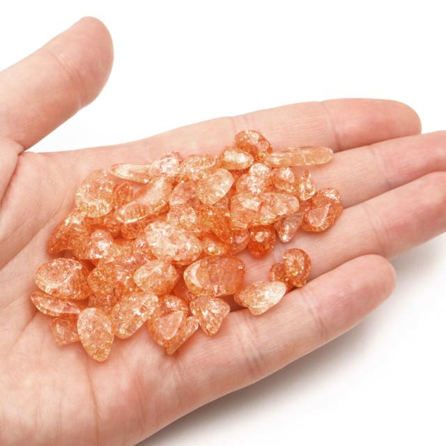 クラック 水晶 さざれ石 100g 爆裂水晶 オレンジ 橙色 高品質の通販は 