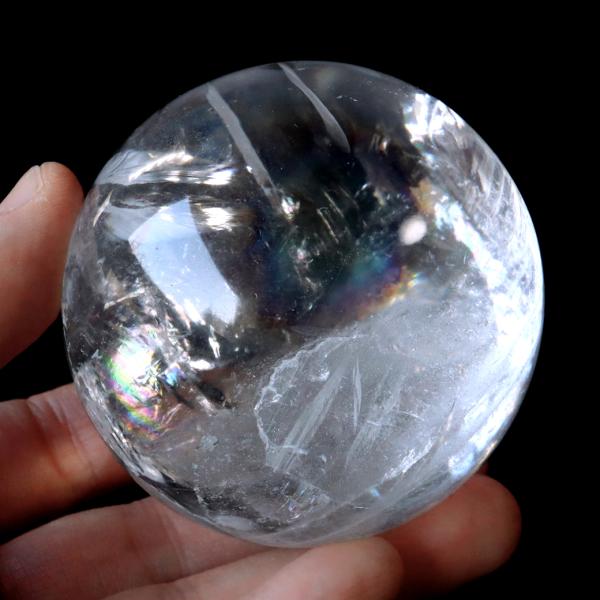 レムリアンシード 水晶 丸玉 台座付き 直径65mm 1点もの AAA 虹入り レインボー 天然石 ブラジル バイーア州産 証明書付き ヒーリング_7