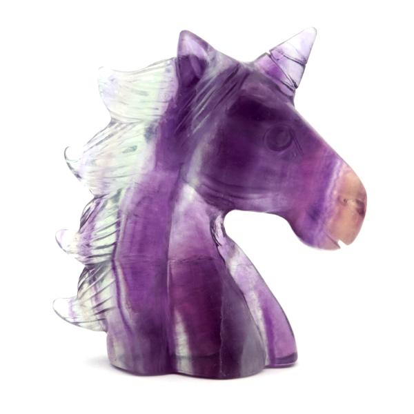 フローライト ユニコーン 置き物 オブジェ 飾り物 置物 蛍石 彫刻