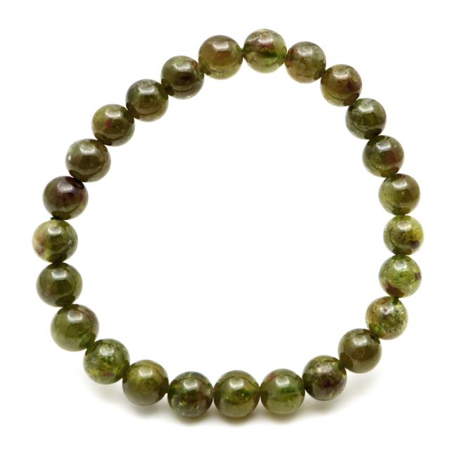 グリーン ガーネット ブレスレット 7mm 1点もの 天然石 1月 誕生石 柘榴石 父の日 プレゼントの通販は 5,590円