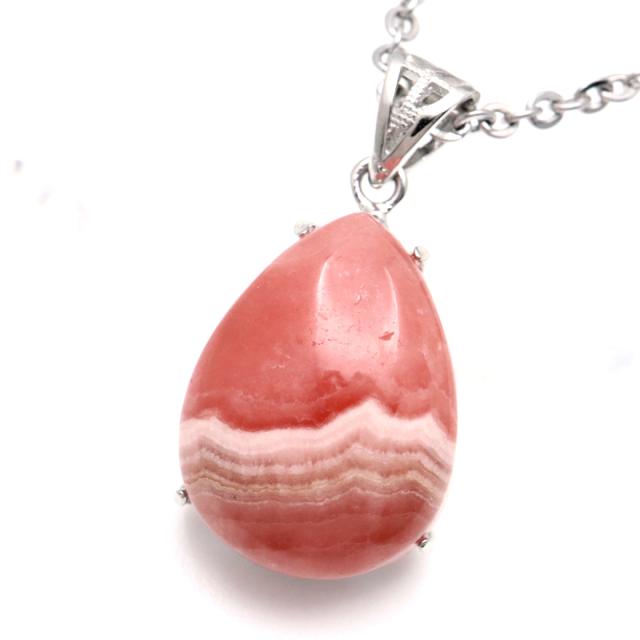 インカローズ ネックレス しずく ドロップ 天然石 ペンダント