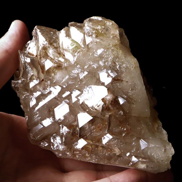 ジャカレー 水晶 クラスター 482g ブラジル産 原石 ワニ水晶 エレスチャルクォーツ 天然石 1点物 パワーストーン クリスタル 結晶 浄化 置き物_1