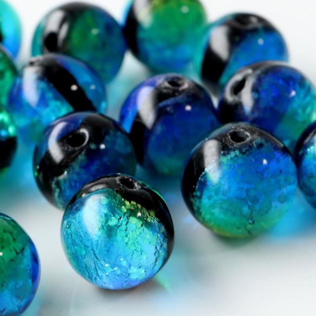 ケラママリン 12mm 連売り 33粒 蓄光 ホタルガラス 沖縄慶良間諸島