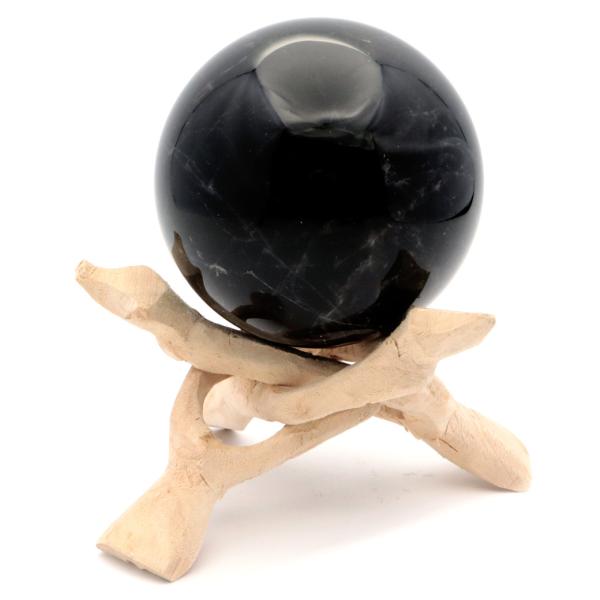 モリオン 黒水晶 丸玉 木製台座付き 直径 70mm 山東省産 天然石 パワーストーン 1点もの 置き物 インテリア 置物 開運 原石 母の日 プレゼント ギフト 贈り物の通販は 9,610円