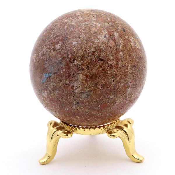 パイライト イン ガーデンクォーツ 丸玉 40mm 台座付き 庭園水晶 黄鉄鉱 天然石 Pyrite 1点もの_3