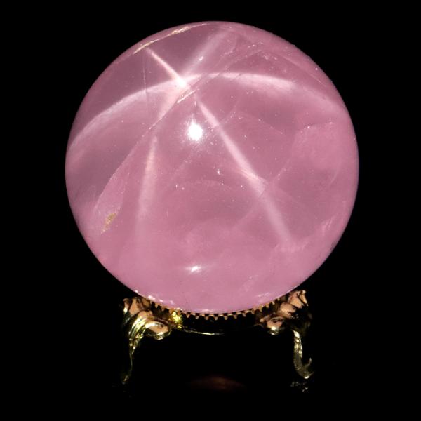 スター ローズクォーツ 丸玉 54mm AAAAA 台座付き マダガスカル産 天然石 1点物 スフィア 紅水晶 パワーストーン 爆買 クリスマス