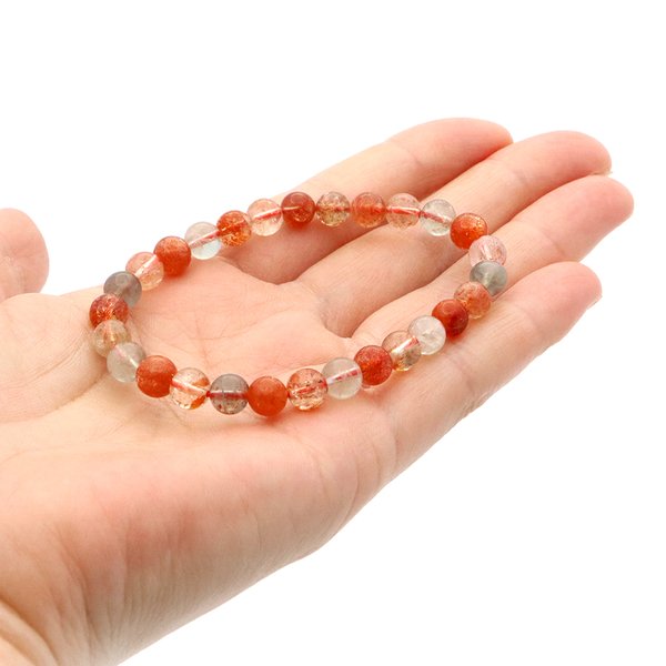 フェルドスパー サンストーン ブレスレット 6.5mm タンザニア産 天然石 パワーストーン 日長石 Sun Stone 1点ものの通販は