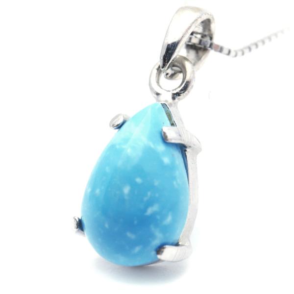 ターコイズ ペンダントトップ しずく ドロップ 雫 スリーピングビューティー 12月 誕生石 天然石 パワーストーン SLIVER925 トルコ石 Turquoise プレゼント 爆買_3
