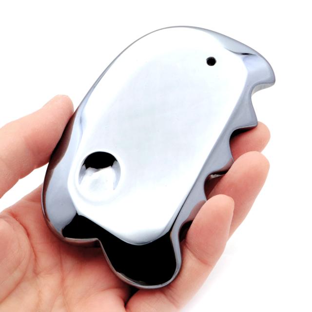 テラヘルツ鉱石 かっさプレート サイズ大 フェイスマッサージ 波型