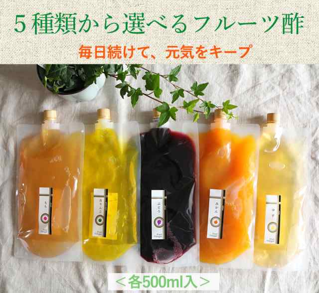 メール便送料無料 フルーツビネガー フルーツ酢 500mL パック ※5種類よりお選びくださいの通販はau PAY マーケット - ジャックと豆の木