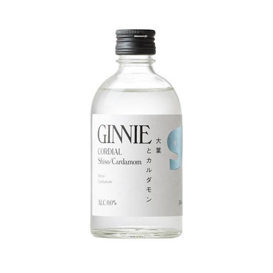 GINNIE CORDIAL ジニーコーディアル 大葉＆カルダモン 300ml 瓶 ノンアルコール シロップ お中元 誕生日 お祝い ギフト レビューキャンペーン