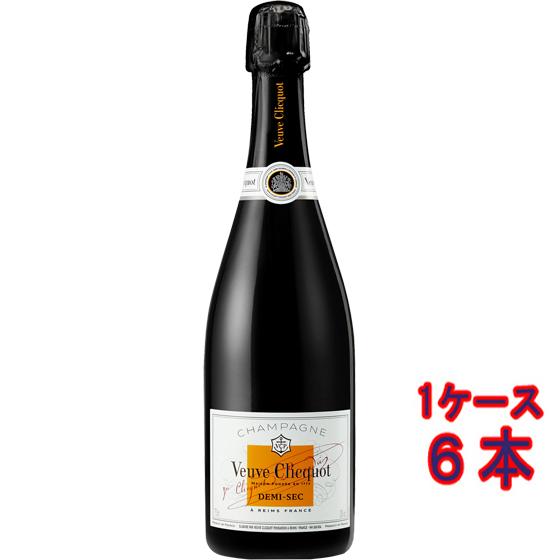 お年賀 ギフト ヴーヴ・クリコ ホワイトラベル ドゥミ・セック 白 発泡 750ml 6本 正規品 フランス シャンパーニュ シャンパン スパークリングワイン ケース販売 レビューキャンペーン