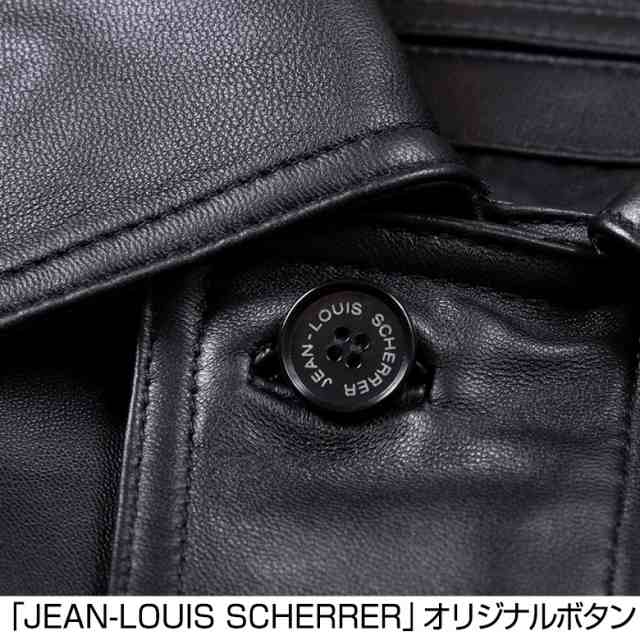 (新品)JEAN-LOUIS SCHERRER 本革 コート ブラック レザー